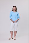 MEMPHIS RIB SPLICE TEE - sky blue